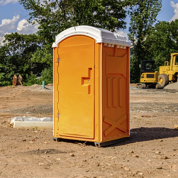 how often are the porta potties cleaned and serviced during a rental period in Schall Circle FL